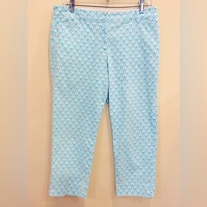 Talbots Capris with Turquoise and White Pattern